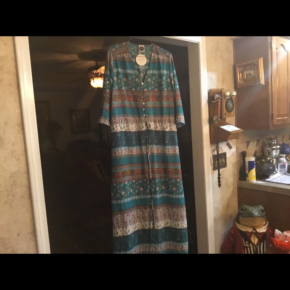 Womens Dress Beautiful Button Down Multicolored XL
